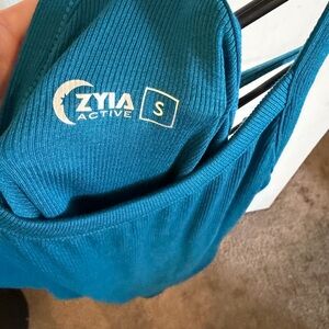Zyia Active Teal Ribbed Tank Top - Small